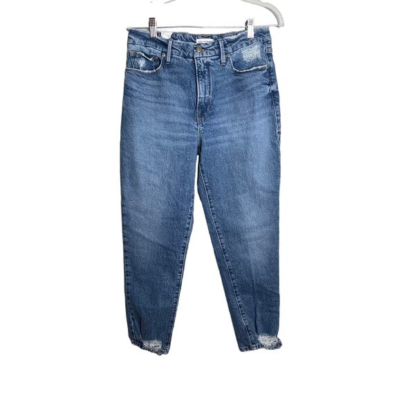 Good American Denim - Good American Jeans Women's 4/27 The Weekender High Rise Relaxed Straight